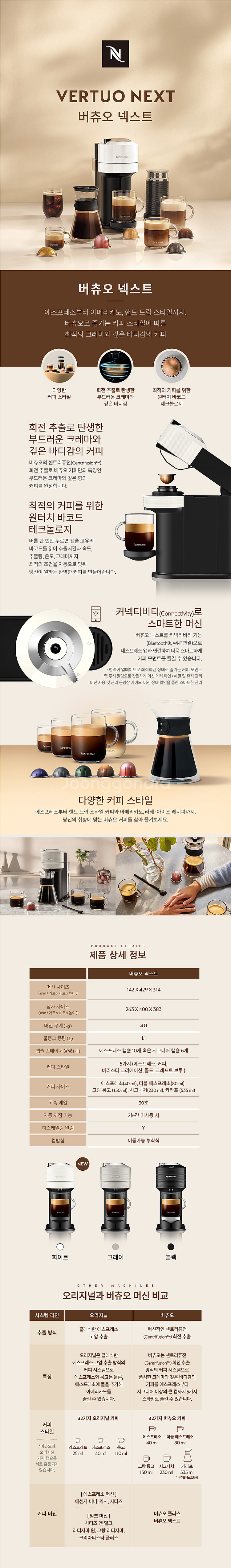 네스프레소 버츄오 넥스트 GDV1 캡슐 커피머신 판매--4
