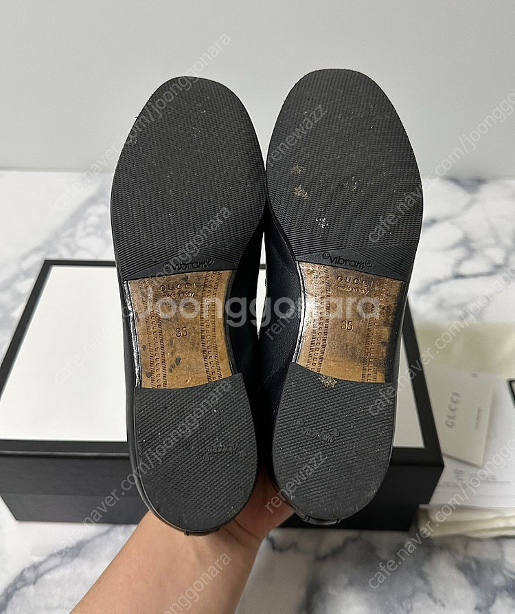 [35] 구찌 홀스빗 레더 여성 로퍼 블랙--4