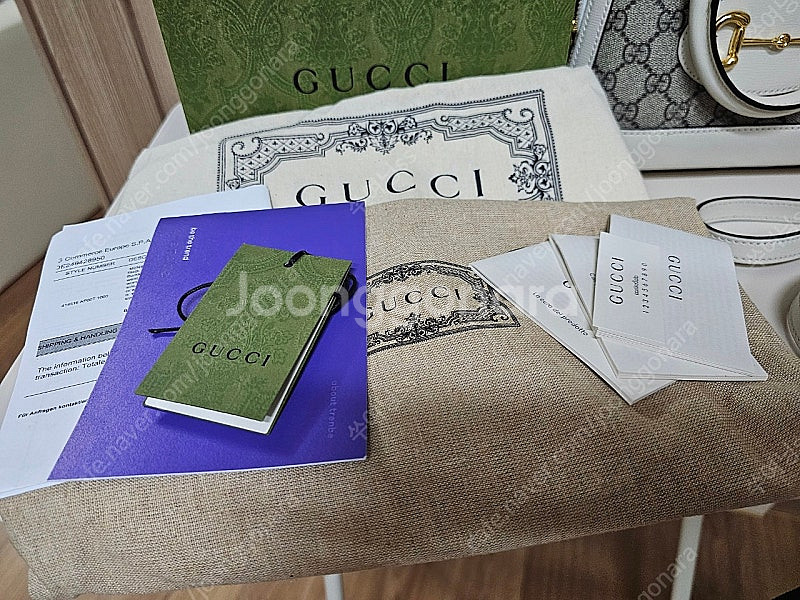 신품급) 구찌 홀스빗 1955 탑핸들 미니백 정품--2