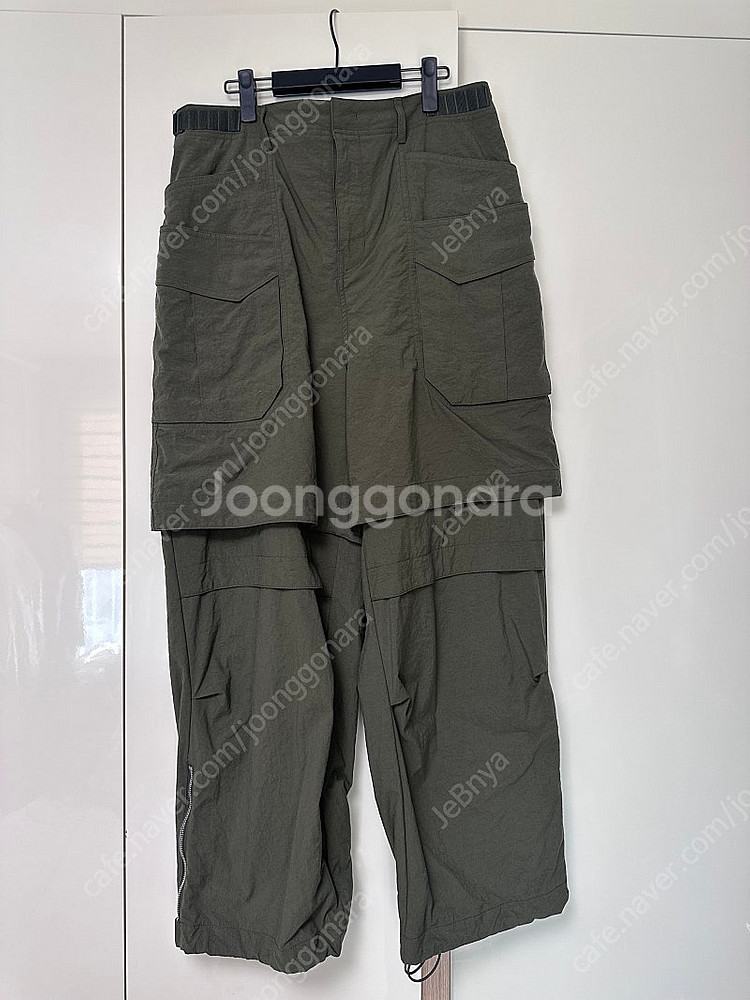 (46)준지 나일론 디태처블 카고 팬츠(카키)--0