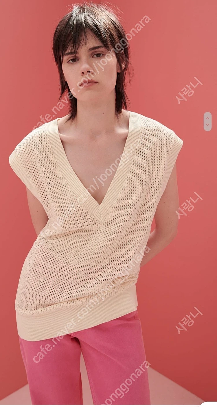 자라 오버사이즈 자카드 베스트 (M) 이미지