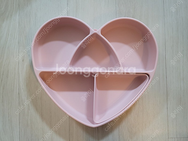 미사용 러빗 하트 흡착 식판, 커트러리 세트--1