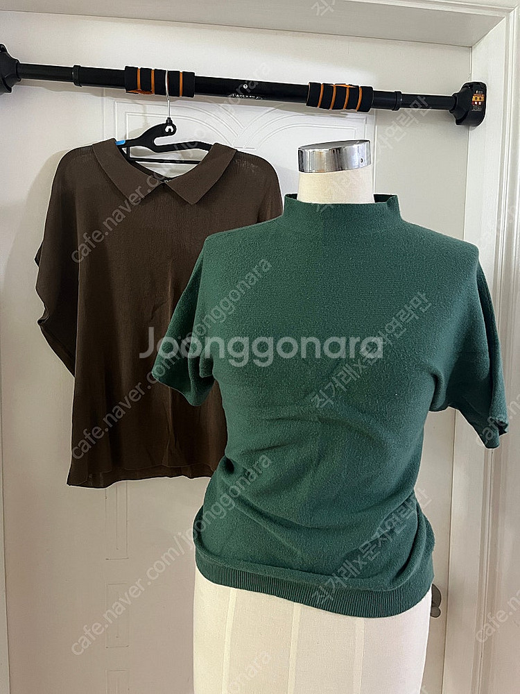 초록니트, 브라운 카라니트티 여름니트 시스루니트 세트--0