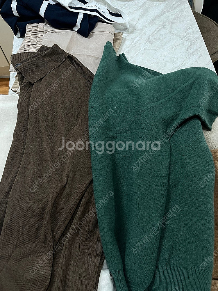 초록니트, 브라운 카라니트티 여름니트 시스루니트 세트--3