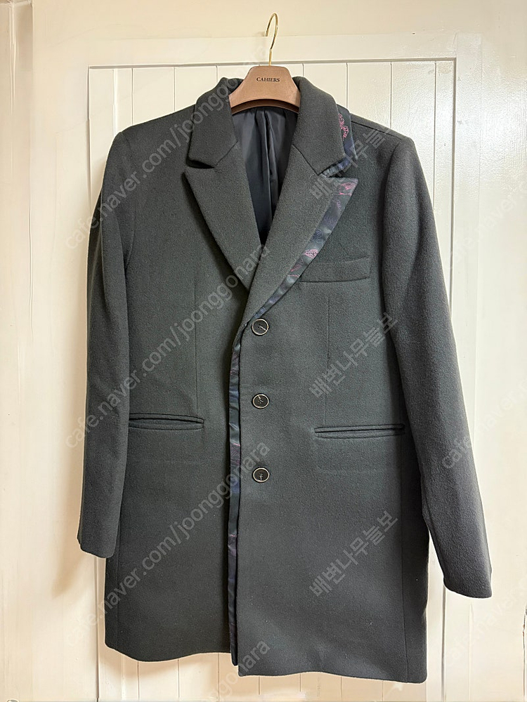 겸손 울 코트 남성용 100 - 다크카키 이미지