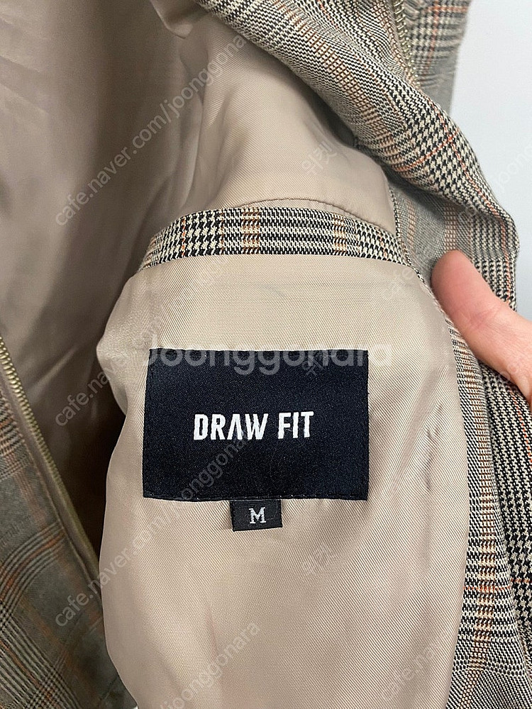 (M) 남성용 드로우핏 체크 세미오버 체크 트러커 집업...--5