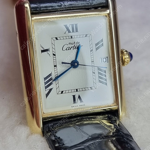 까르띠에 빈티지 탱크머스트 XL 짝수로만 다이얼 디버클 시계(남녀 공용)