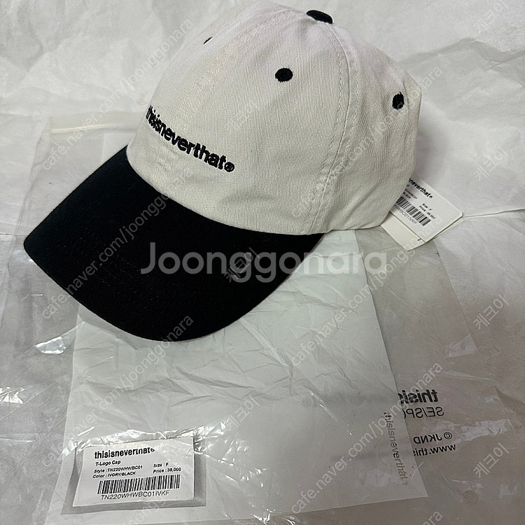 디스이즈네버댓 볼캡 T-Logo Cap Ivory/Bl...--2