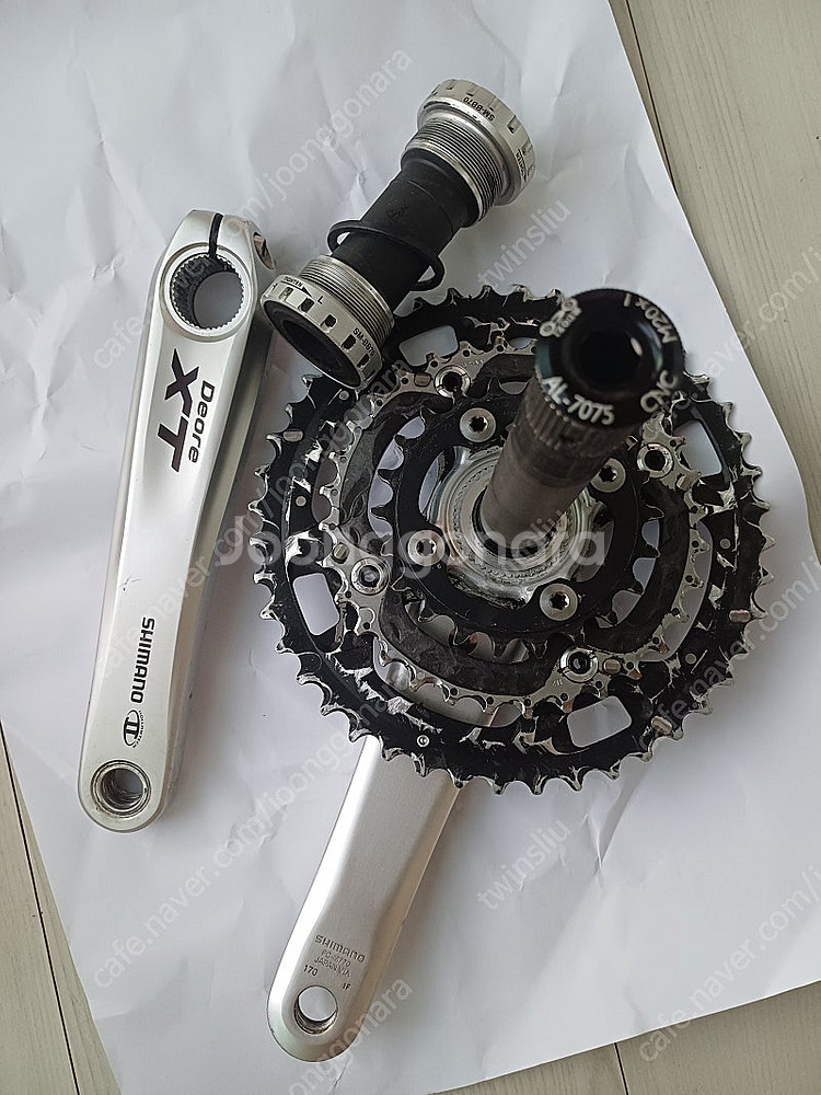 시마노 정품 XT 크랭크 스프라켓 앞드레일러--0