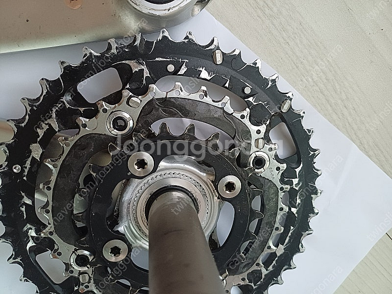 시마노 정품 XT 크랭크 스프라켓 앞드레일러--3