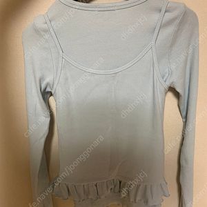 릴리코츠 프릴티셔츠+슬리브리스 스카이블루