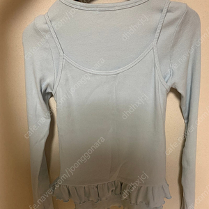 릴리코츠 프릴티셔츠+슬리브리스 스카이블루