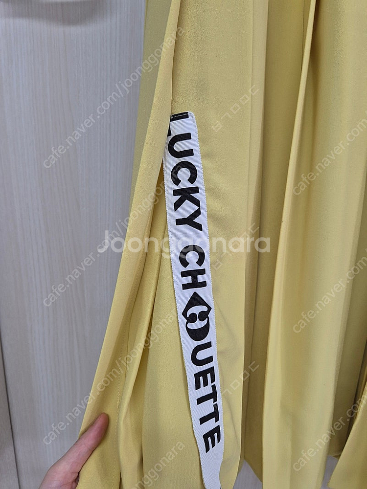 럭키슈에뜨 엘로우 리본프릴원피스--4