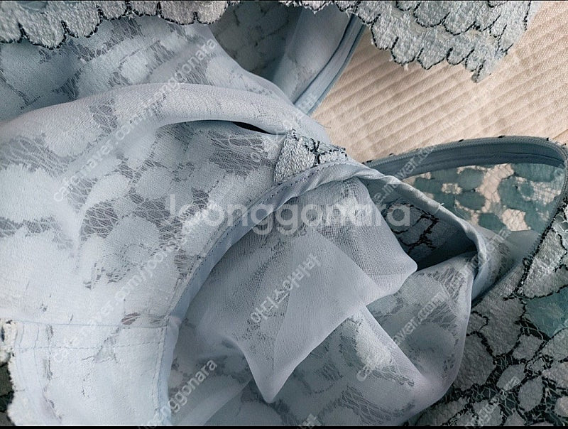 레니본 쁘레쥬 레이스 원피스 스카이블루 54--4