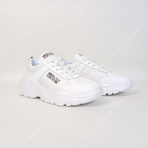 베르사체 스피드트랙 흰색 가죽/나일론 남성 스니커즈 정품 베르사체진스꾸뛰르