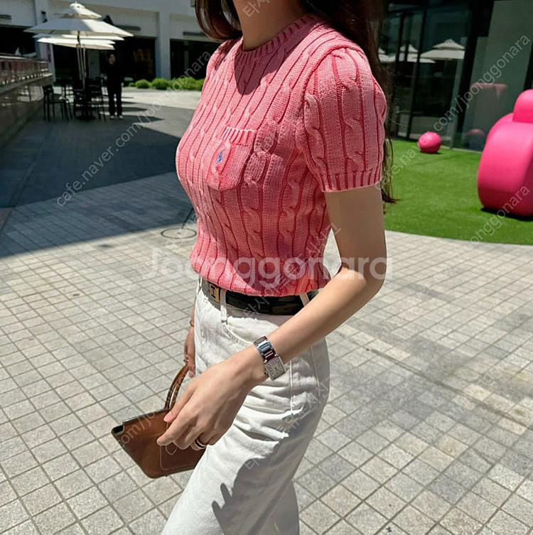 폴로 랄프로렌 케이블 포켓 숏슬리브 스웨터 반팔니트--2