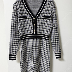 트위드 니트 원피스