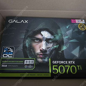 미개봉새제품) 갤럭시 GALAX 지포스 RTX 5070 Ti EX GAMER BLACK OC D7 16GB -125만원