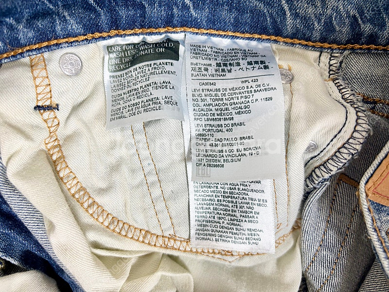 리바이스 502 데님 청바지 28 스트레치--7