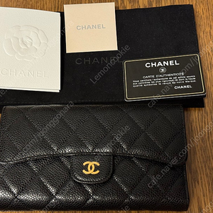 샤넬 장지갑 캐비어 블랙 금장