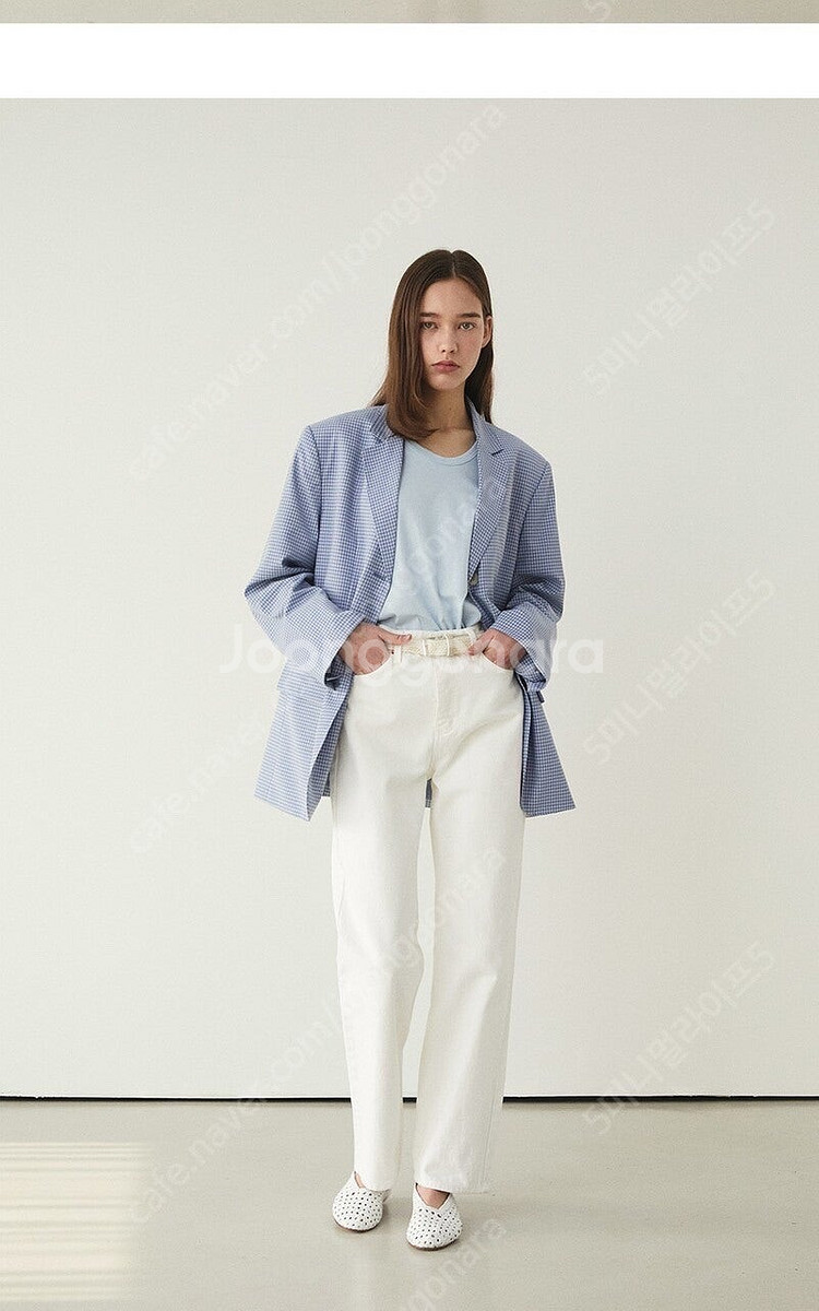 그로브스토어 블루 체크 벨라 투피스세트 자켓 스커트--5