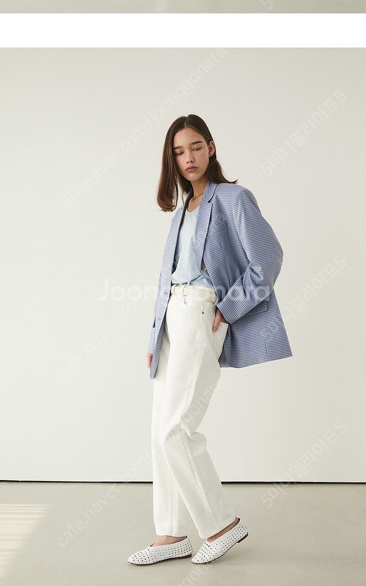 그로브스토어 블루 체크 벨라 투피스세트 자켓 스커트--6