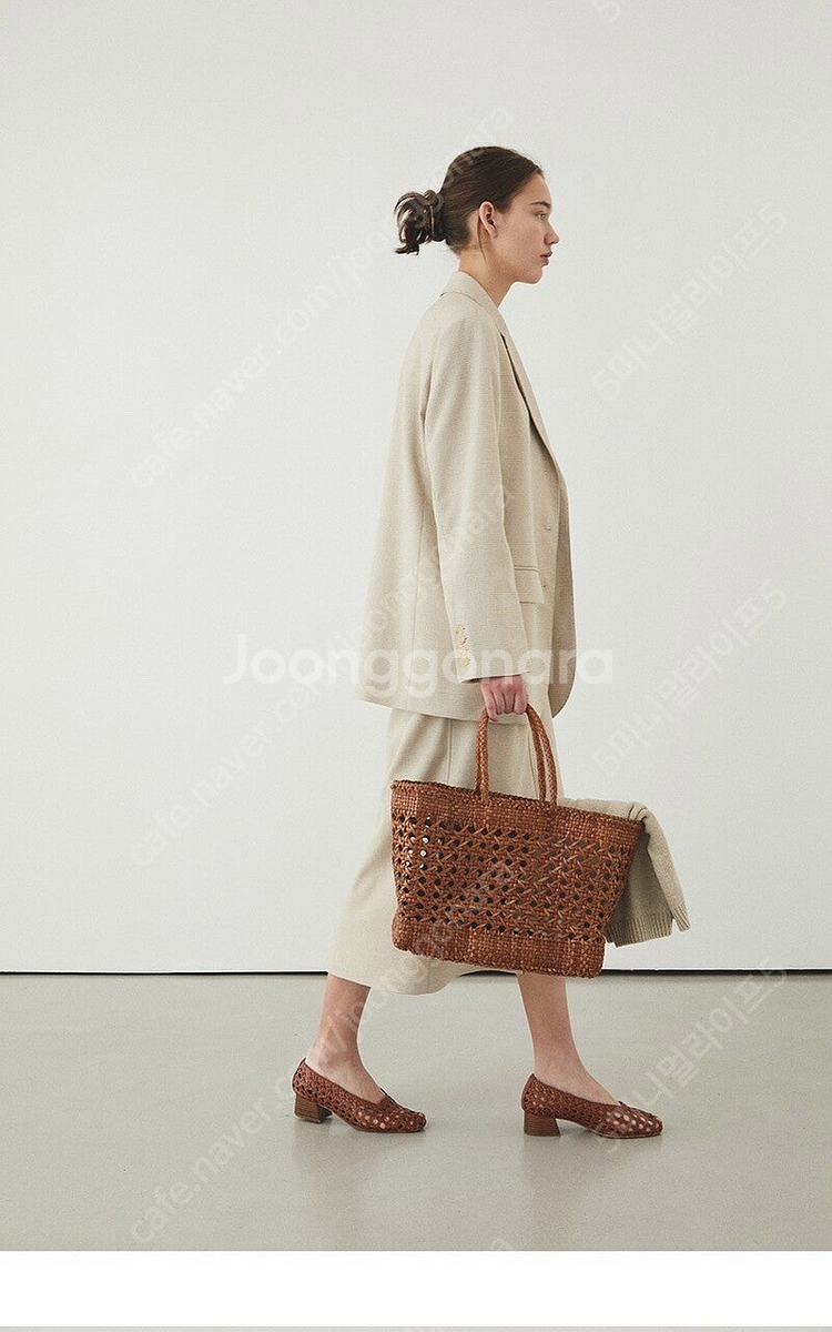 그로브스토어 아이보리체크 벨라 투피스 세트 자켓 스커트--4