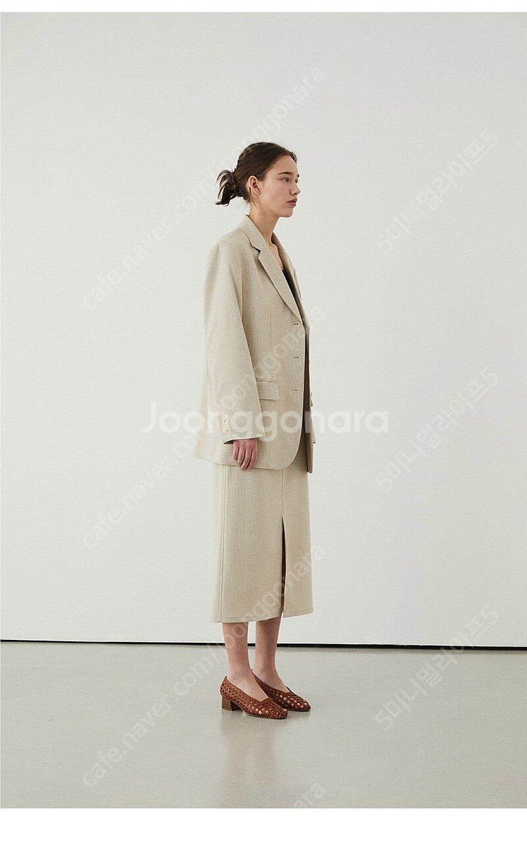 그로브스토어 아이보리체크 벨라 투피스 세트 자켓 스커트--6