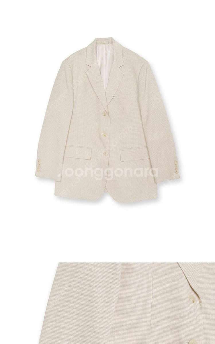 그로브스토어 아이보리체크 벨라 투피스 세트 자켓 스커트--7