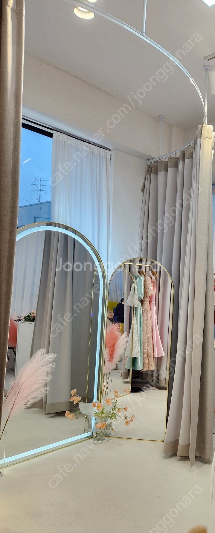 웨딩삼면거울 피팅룸 거울 조명대형거울 팔아요~--1