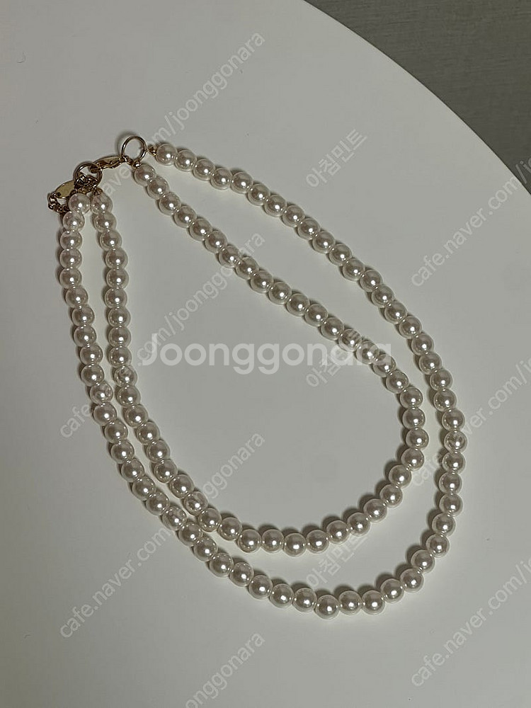 2줄 진주 목걸이 클래식 진주 네크리스--1