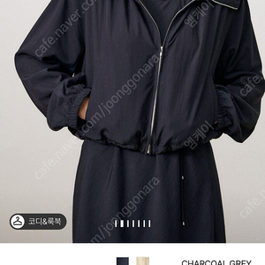 더캐시미어 드로우스트링 하이넥 후드 점퍼 82 네이비