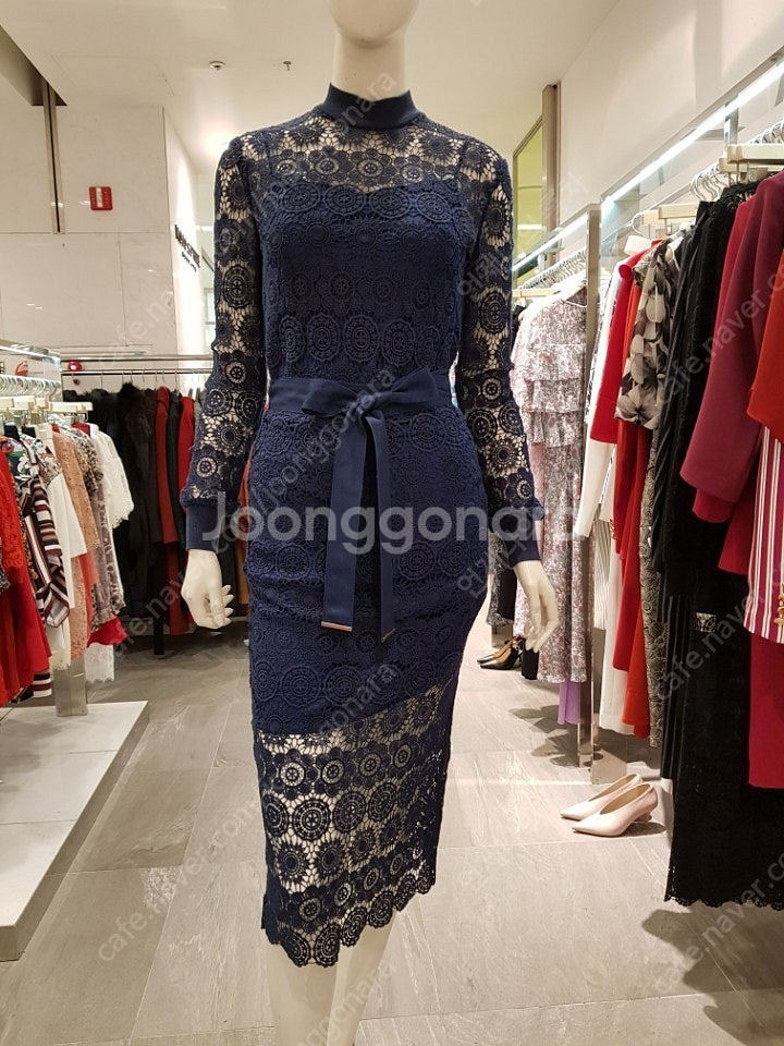 모조에스핀 레이스 투피스 네이비--0