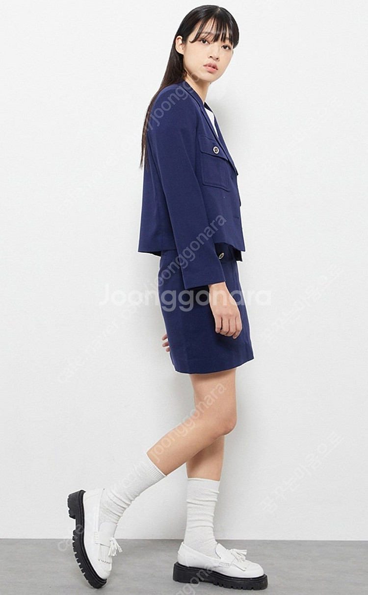 미쏘 테일러드 카라 자켓 스커트 셋업--2
