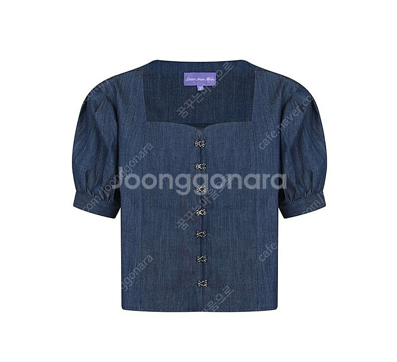 아이브 리즈 송해나 레터프롬문 데님 블라우스--6