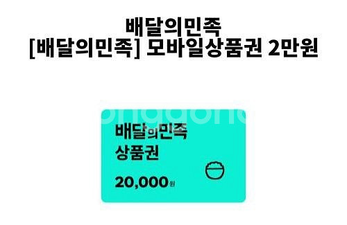 배달의민족 배민 2만원권--0