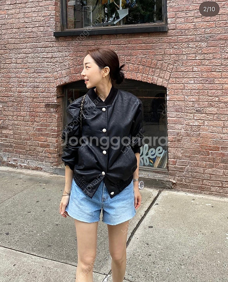 일레븐써티 레더 블루종--1