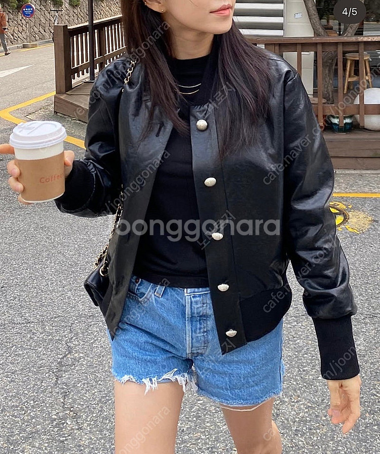 일레븐써티 레더 블루종--2