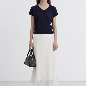 (새상품) 던스트/ SUMMER LINEN V-NECK KNIT NAVY/ M사이즈