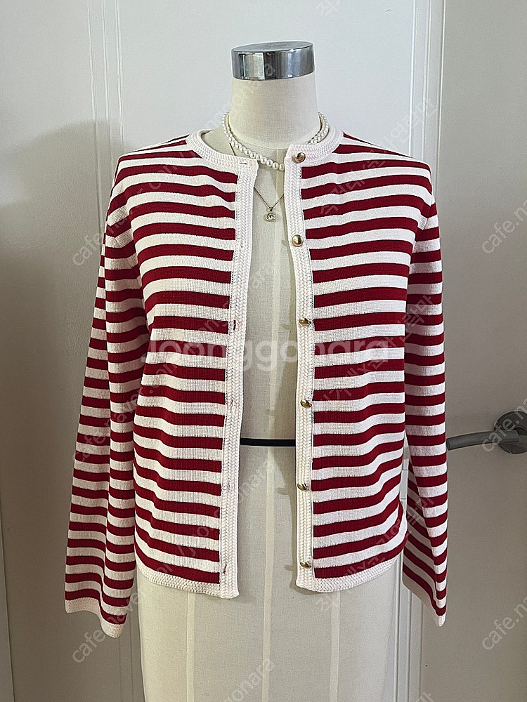 줄무늬 가디건 레드 스프라이트--0