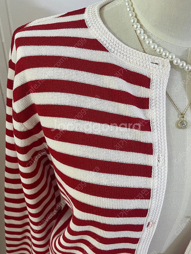 줄무늬 가디건 레드 스프라이트--2