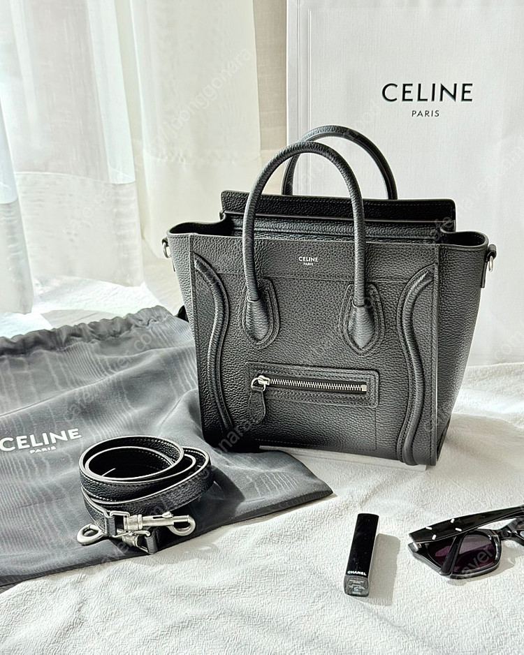 셀린느 드럼드 카프스킨 나노 러기지백--1