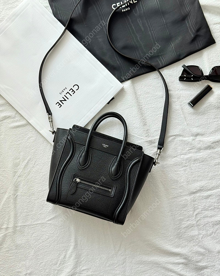 셀린느 드럼드 카프스킨 나노 러기지백--2