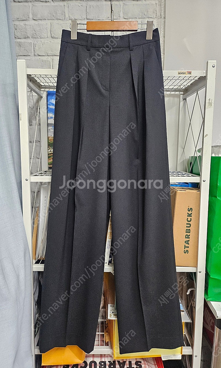 띠어리 22FW 여성바지 25 하이웨스트 와이드팬츠 슬...--0
