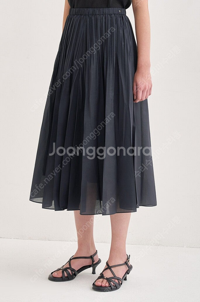 sjsj 플리츠 플레어 스커트--0