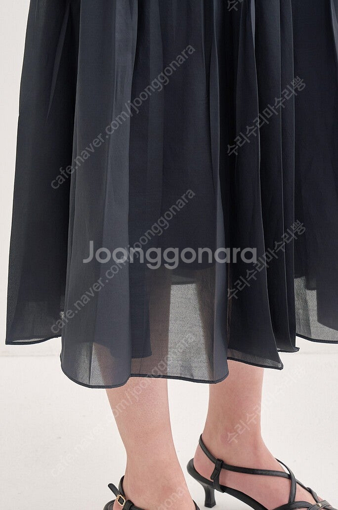 sjsj 플리츠 플레어 스커트--2