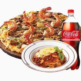 도미노피자 블랙타이거슈림프(오리지널) L + 뉴치볼 + 콜라 1.25L 36,500원