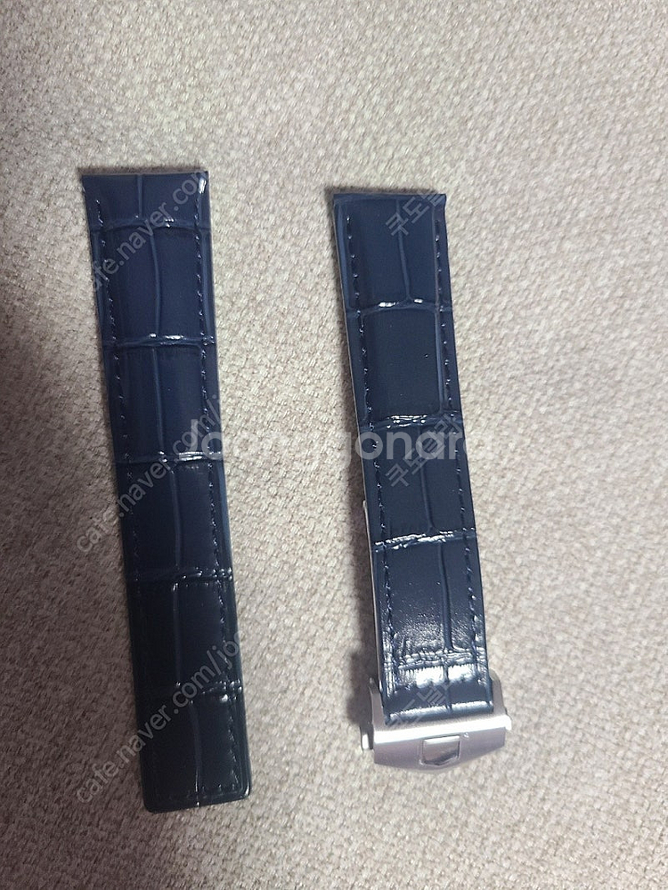 20mm 네이비 가죽 밴드 스트랩 태그호이어 호환 디버...--0