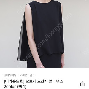 어라운드율 오간자 블라우스 블랙