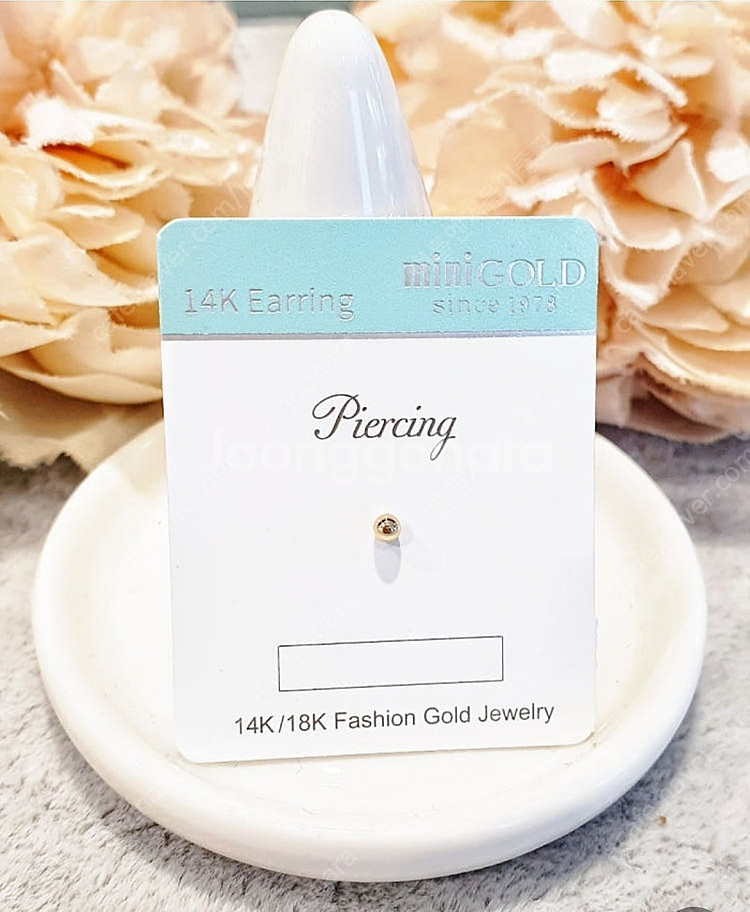 미니골드 심플 금볼 피어싱 2mm 14k(로즈골드)--0